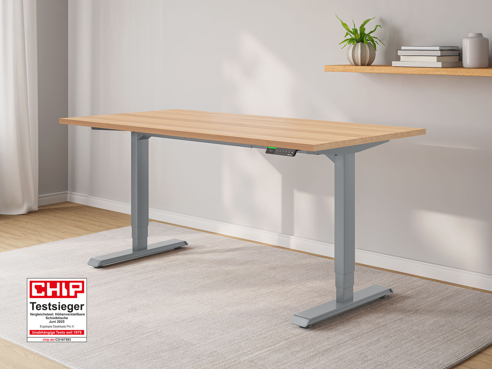 Desktopia Pro X - Elektrisch höhenverstellbarer Schreibtisch mit Memory-Display