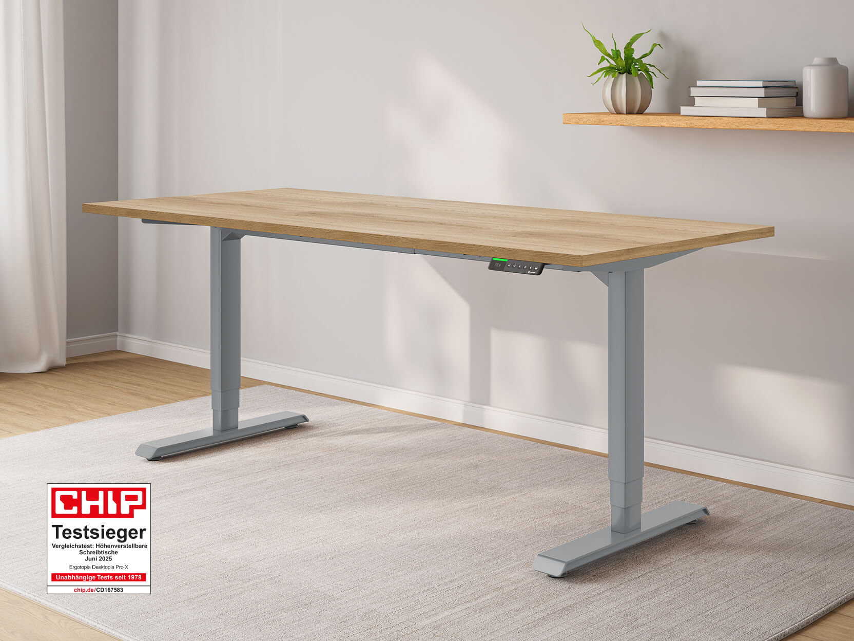 Desktopia Pro X - Elektrisch höhenverstellbarer Schreibtisch mit Memory-Display