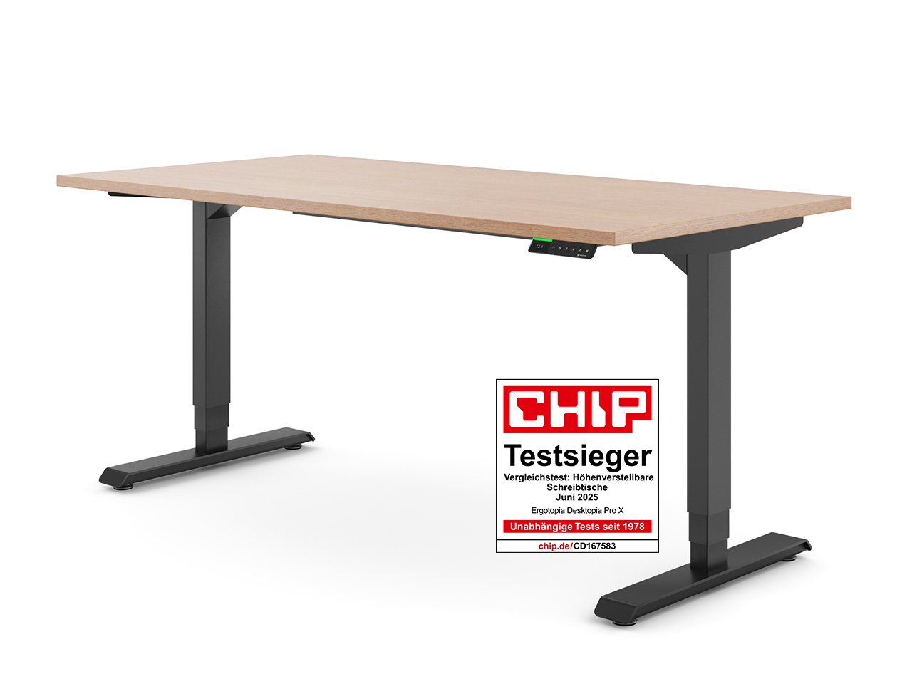 Desktopia Pro X - Elektrisch höhenverstellbarer Schreibtisch / Ergonomischer Tisch mit Memory-Funktion, 7 Jahre Garantie...