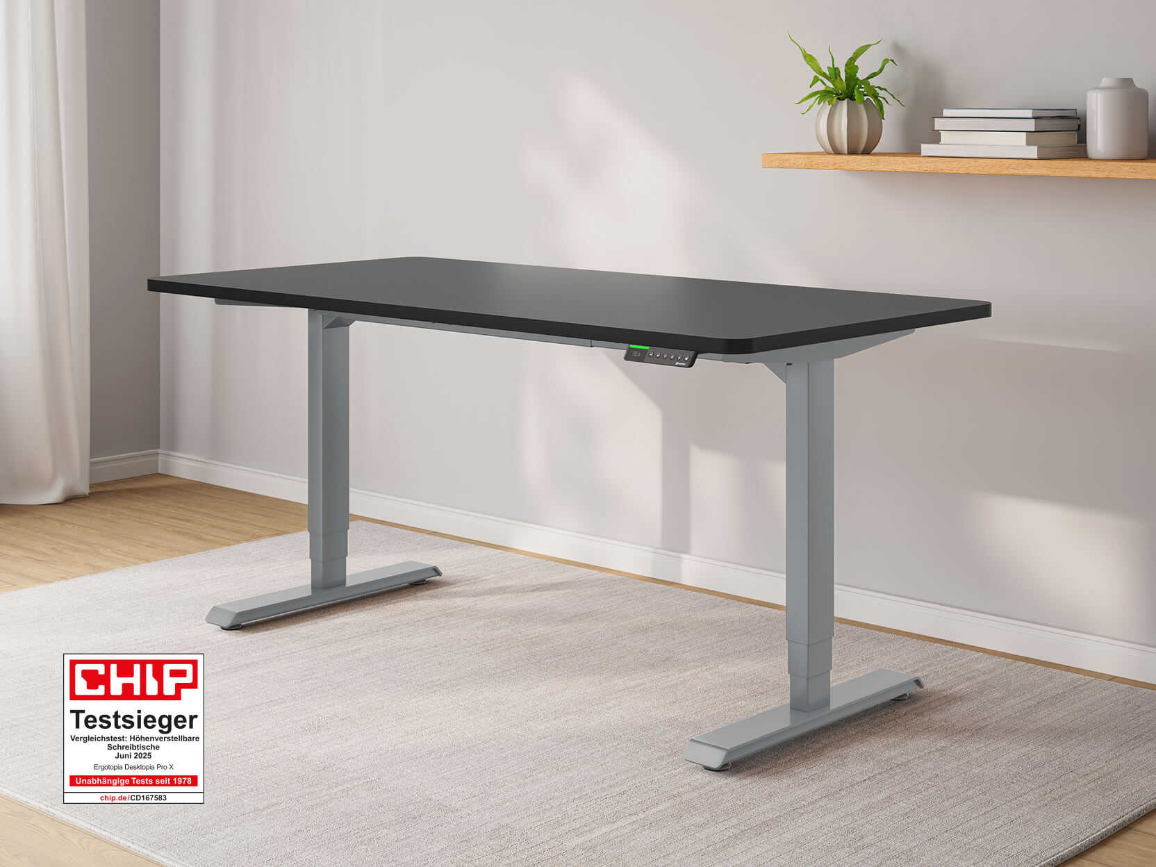 Desktopia Pro X - Elektrisch höhenverstellbarer Schreibtisch mit Memory-Display