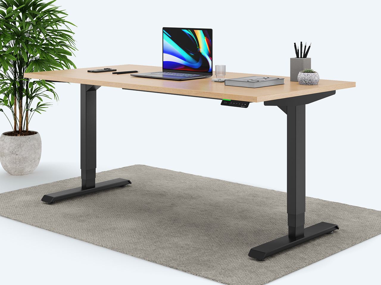 Desktopia Pro X - Elektrisch höhenverstellbarer Schreibtisch / Ergonomischer Tisch mit Memory-Funktion, 7 Jahre Garantie...