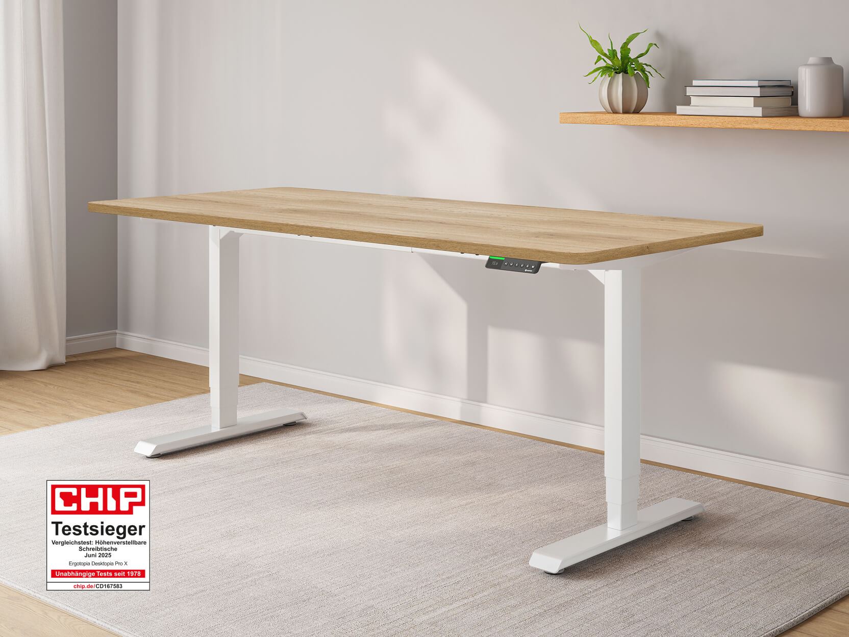 Desktopia Pro X - Elektrisch höhenverstellbarer Schreibtisch mit Memory-Display