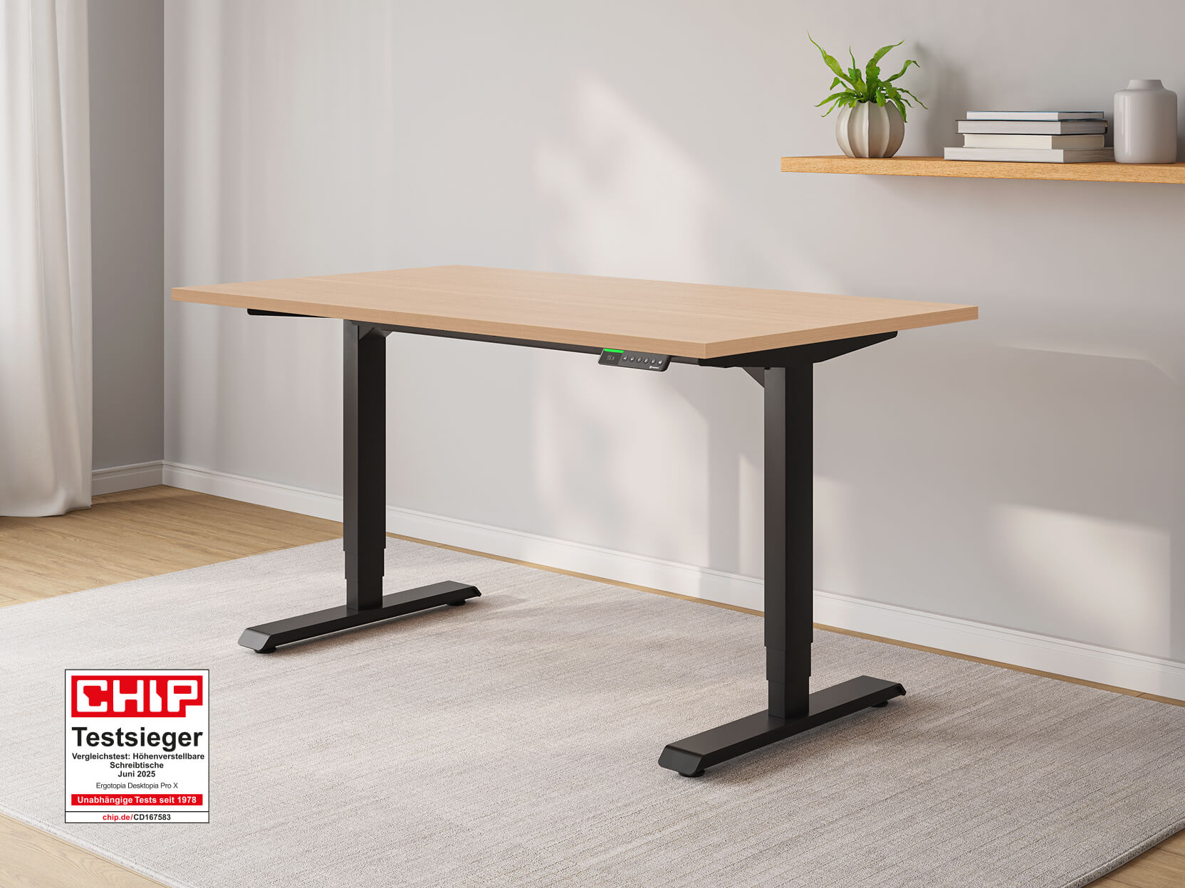 Desktopia Pro X - Elektrisch höhenverstellbarer Schreibtisch mit Memory-Display