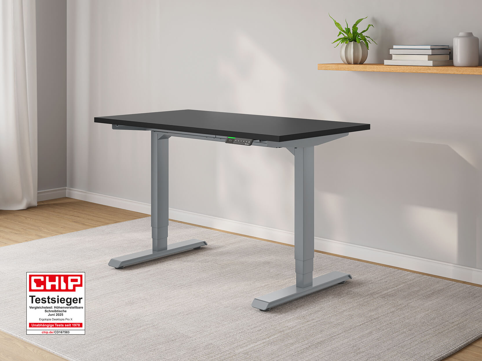 Desktopia Pro X - Elektrisch höhenverstellbarer Schreibtisch mit Memory-Display