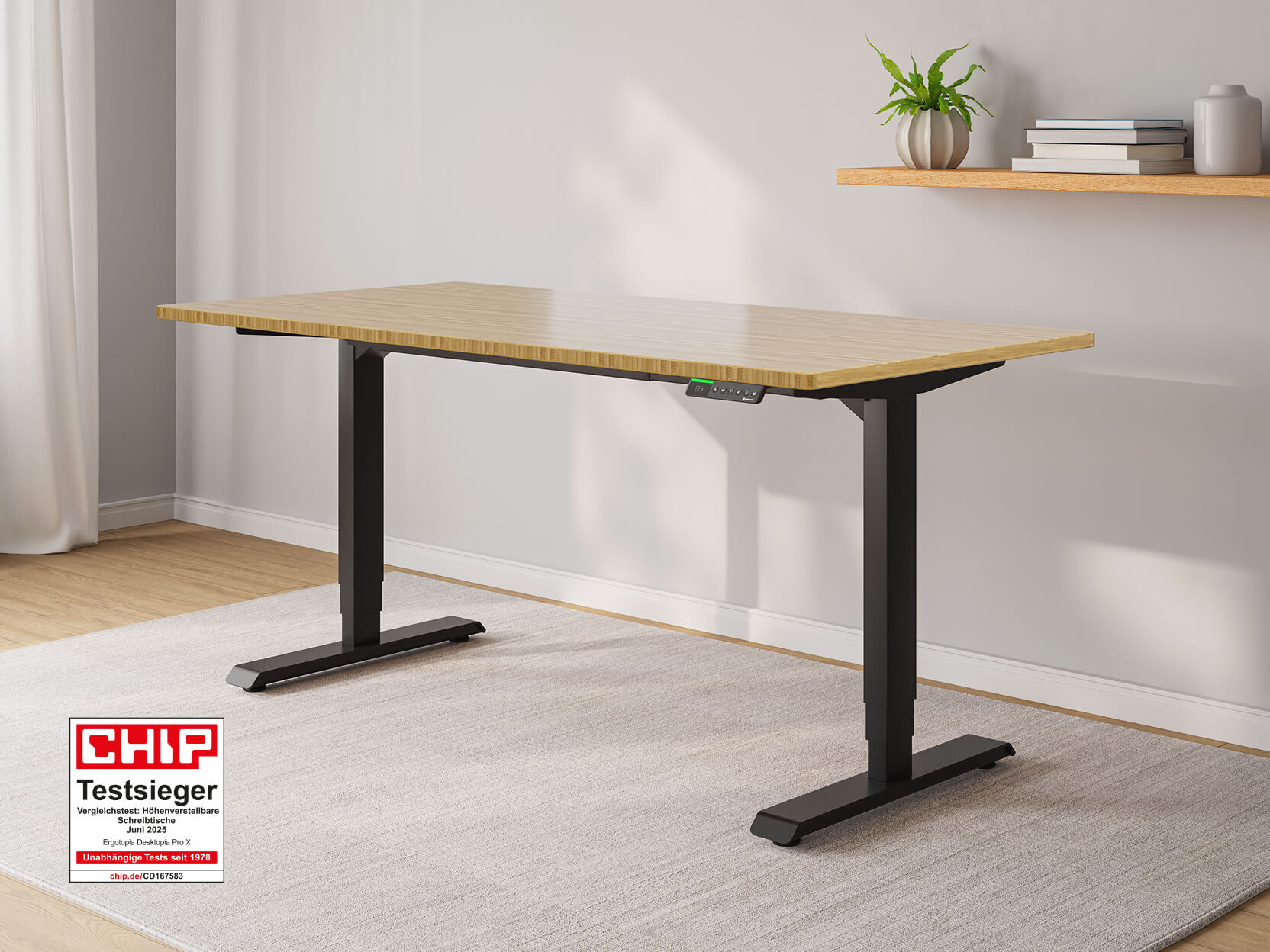 Desktopia Pro X - Elektrisch höhenverstellbarer Schreibtisch mit Memory-Display