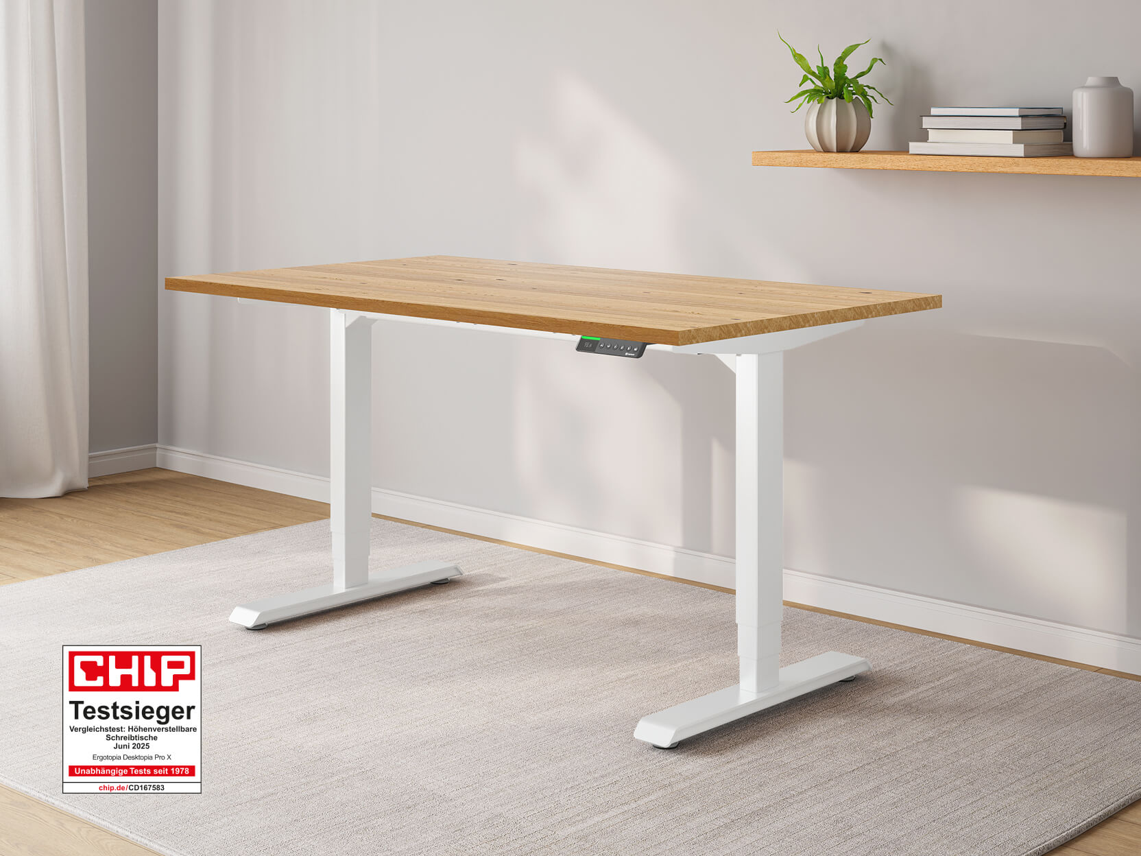 Desktopia Pro X - Elektrisch höhenverstellbarer Schreibtisch mit Memory-Display