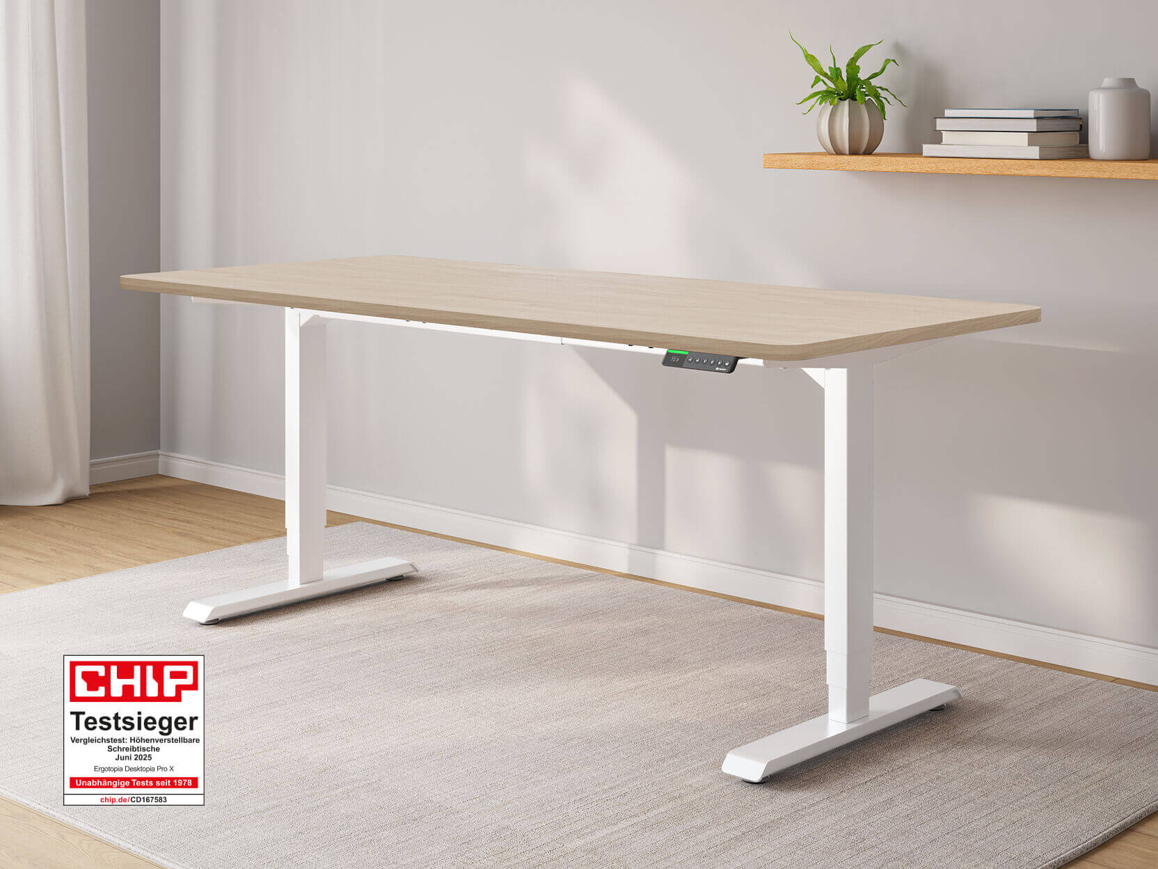 Desktopia Pro X - Elektrisch höhenverstellbarer Schreibtisch mit Memory-Display