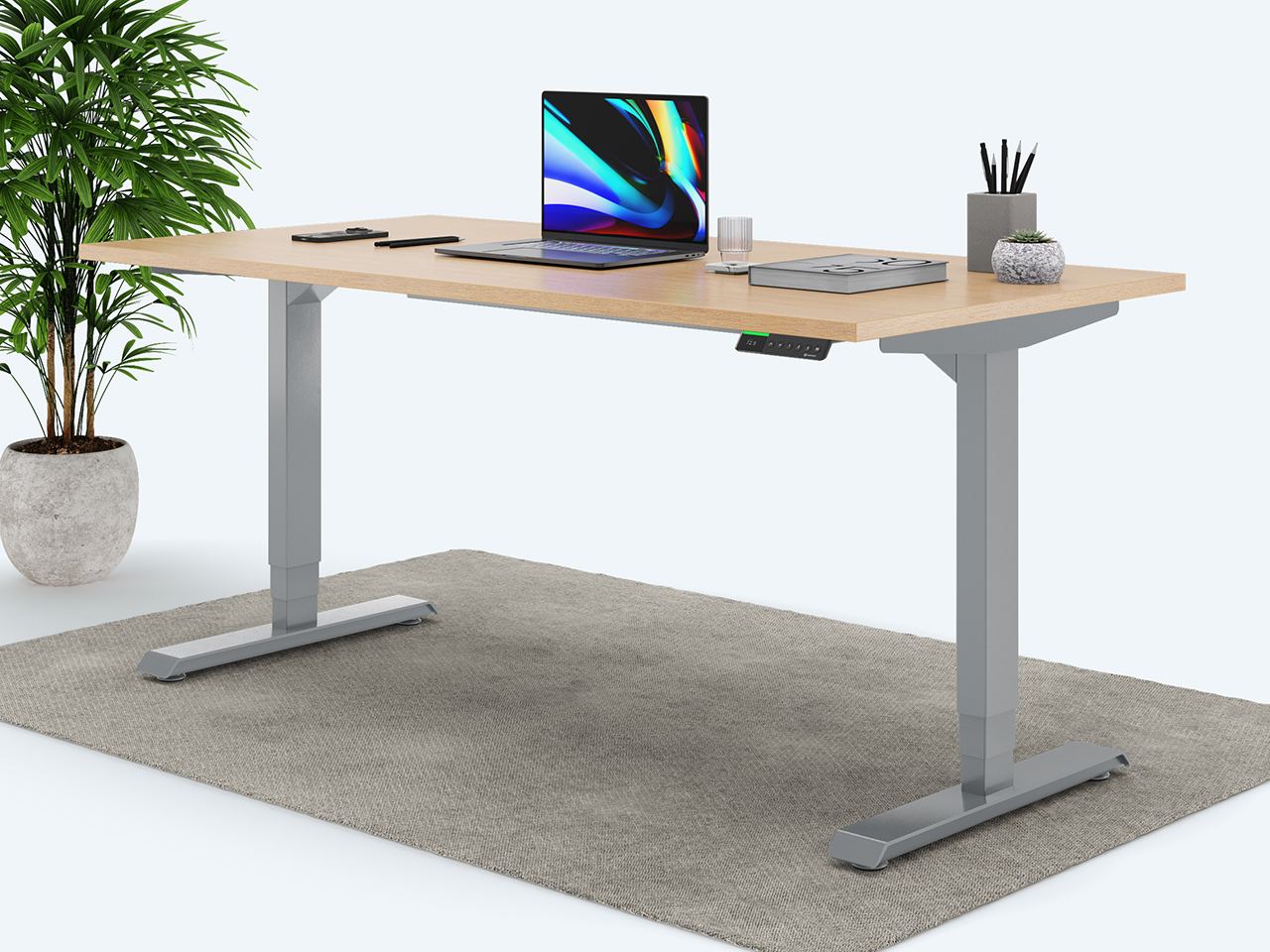 Desktopia Pro X - Elektrisch höhenverstellbarer Schreibtisch / Ergonomischer Tisch mit Memory-Funktion, 7 Jahre Garantie...