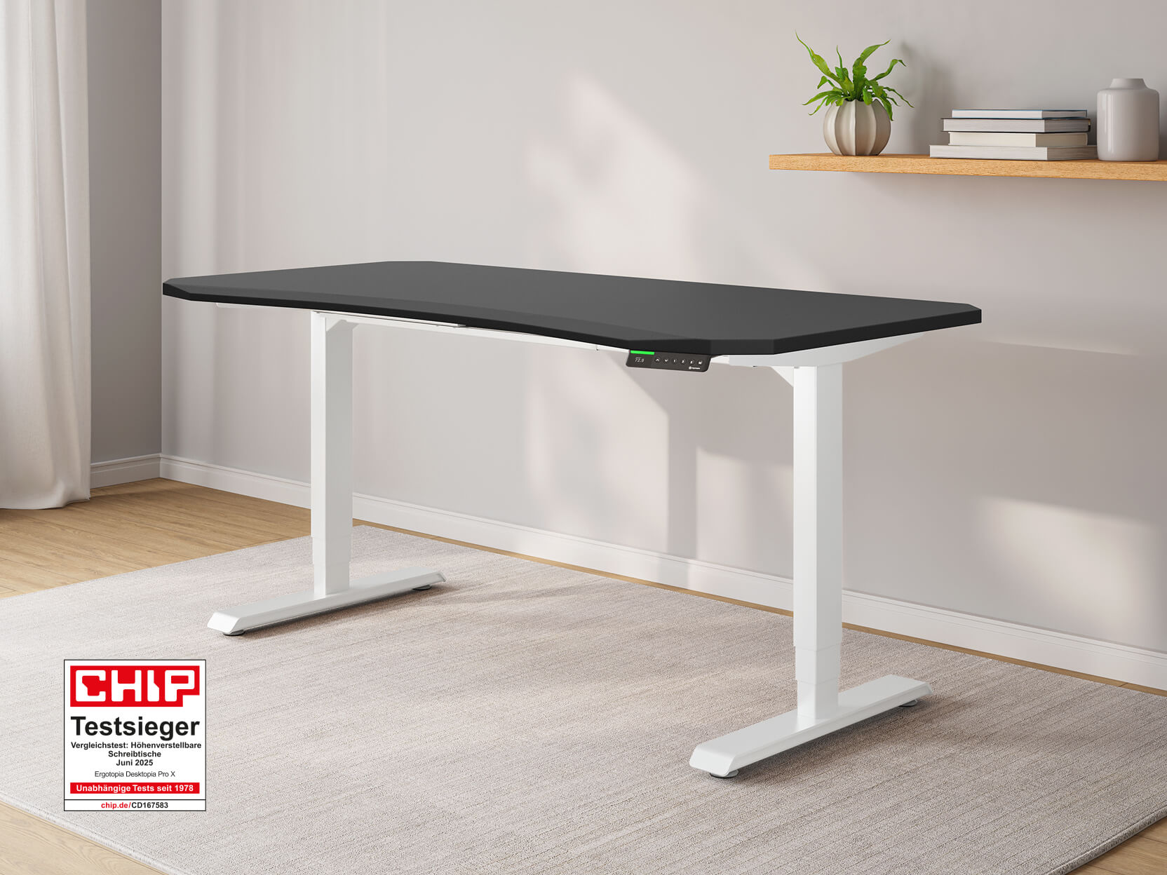 Desktopia Pro X - Elektrisch höhenverstellbarer Schreibtisch mit Memory-Display