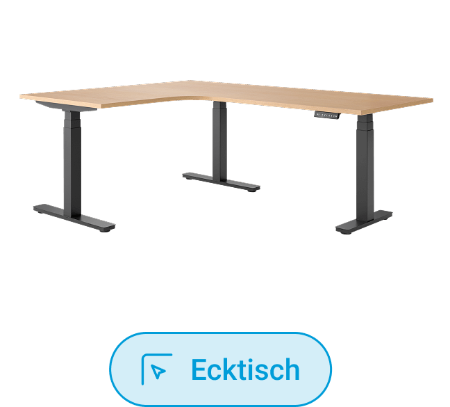 Höhenverstellbarer Eck-Schreibtisch Desktopia Edge