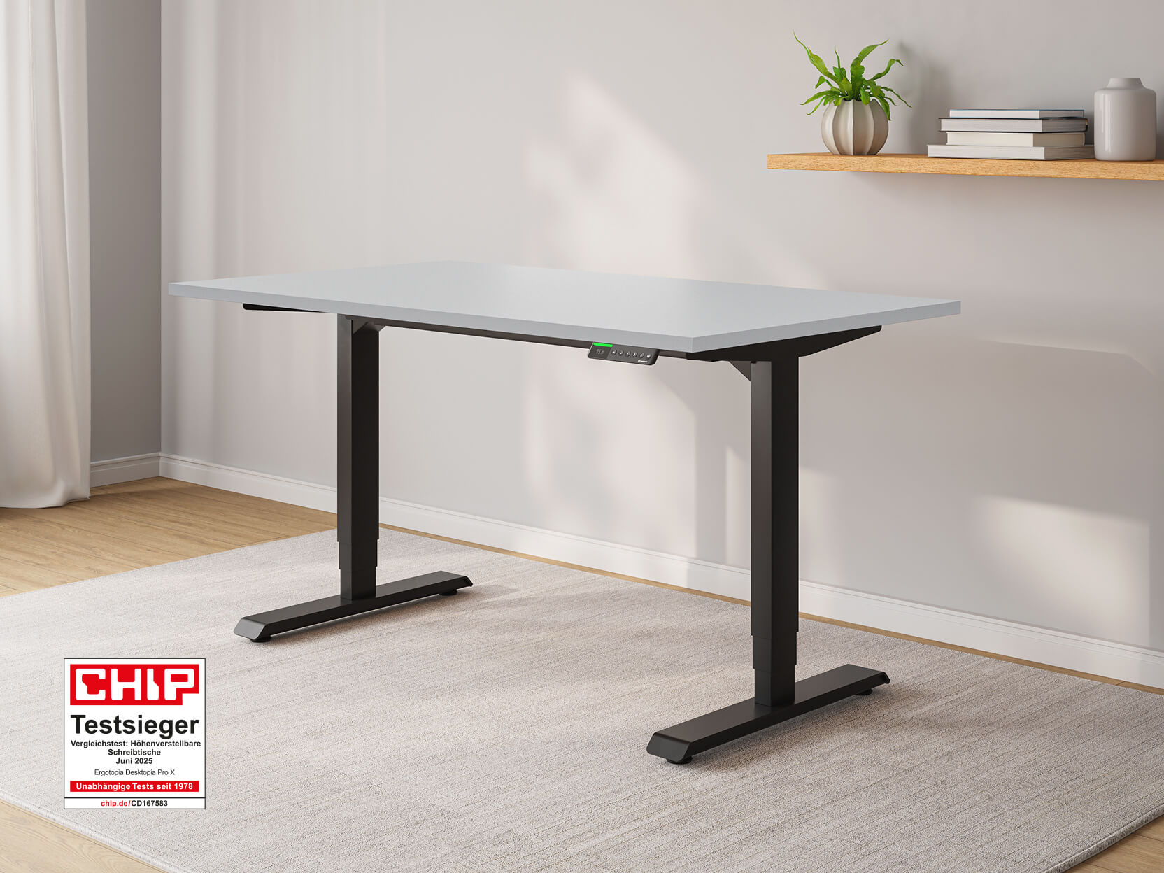 Desktopia Pro X - Elektrisch höhenverstellbarer Schreibtisch mit Memory-Display