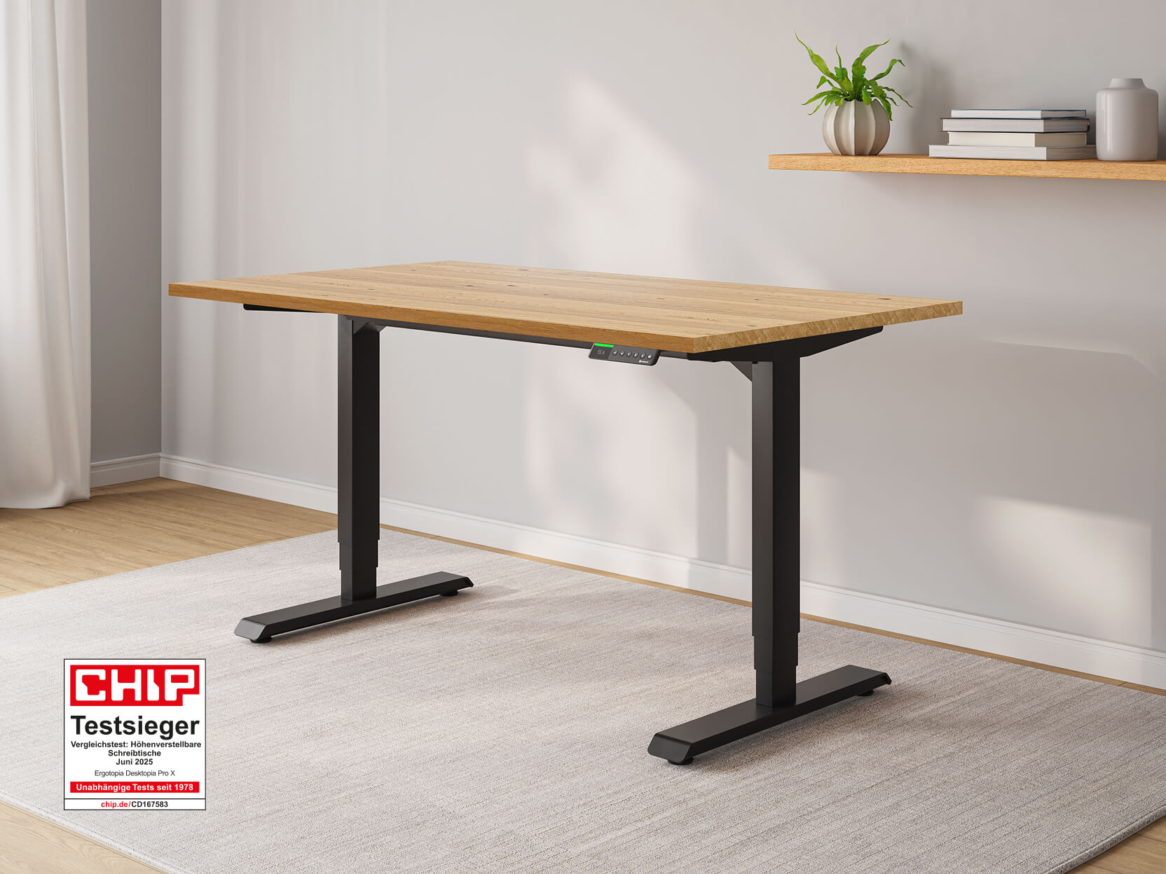 Desktopia Pro X - Elektrisch höhenverstellbarer Schreibtisch mit Memory-Display