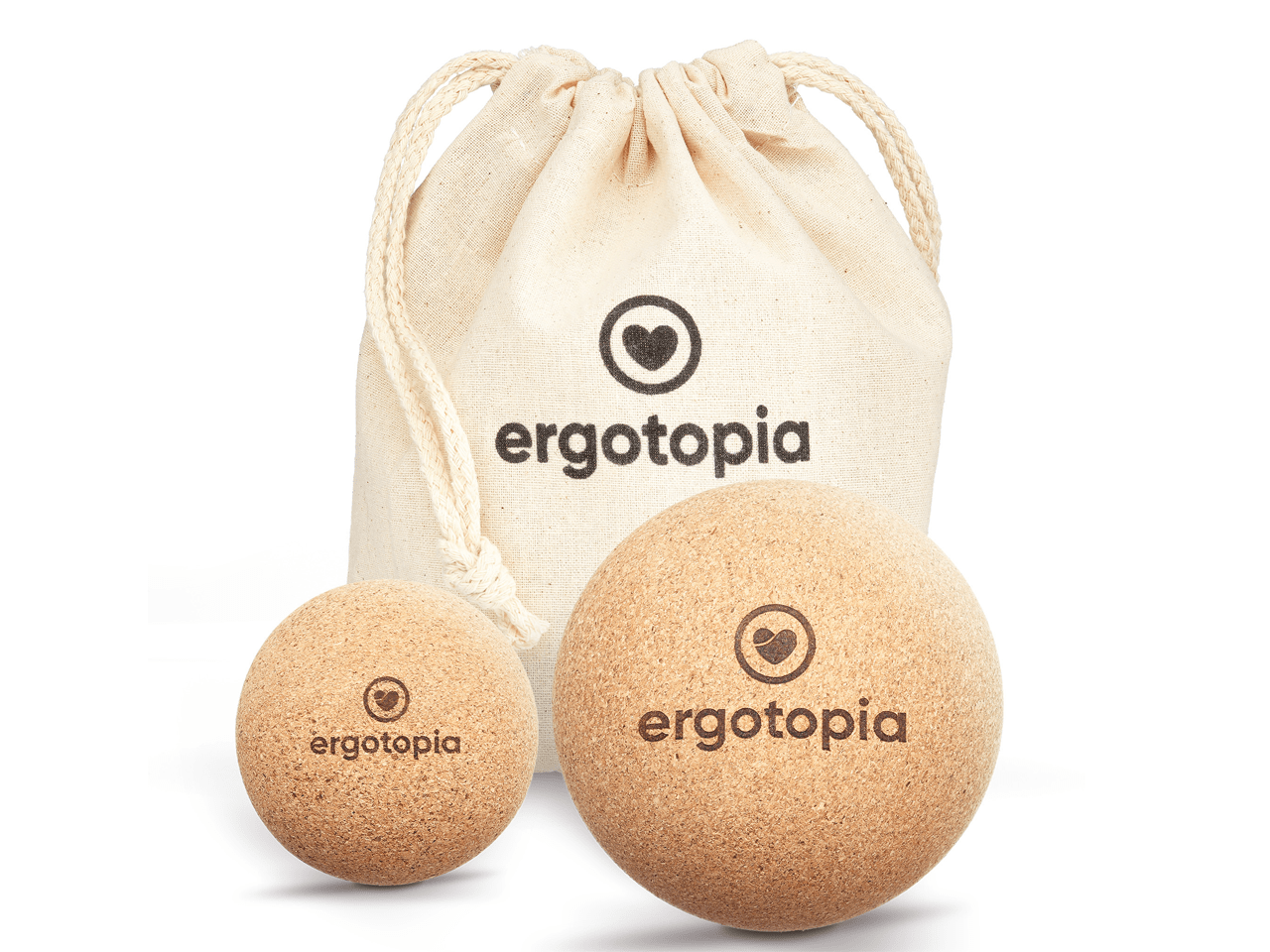 Ergotopia Faszienball-Set aus antibakteriellem &amp; langlebigem Natur-Kork / umweltfreundlicher Massageball zur gezielt...