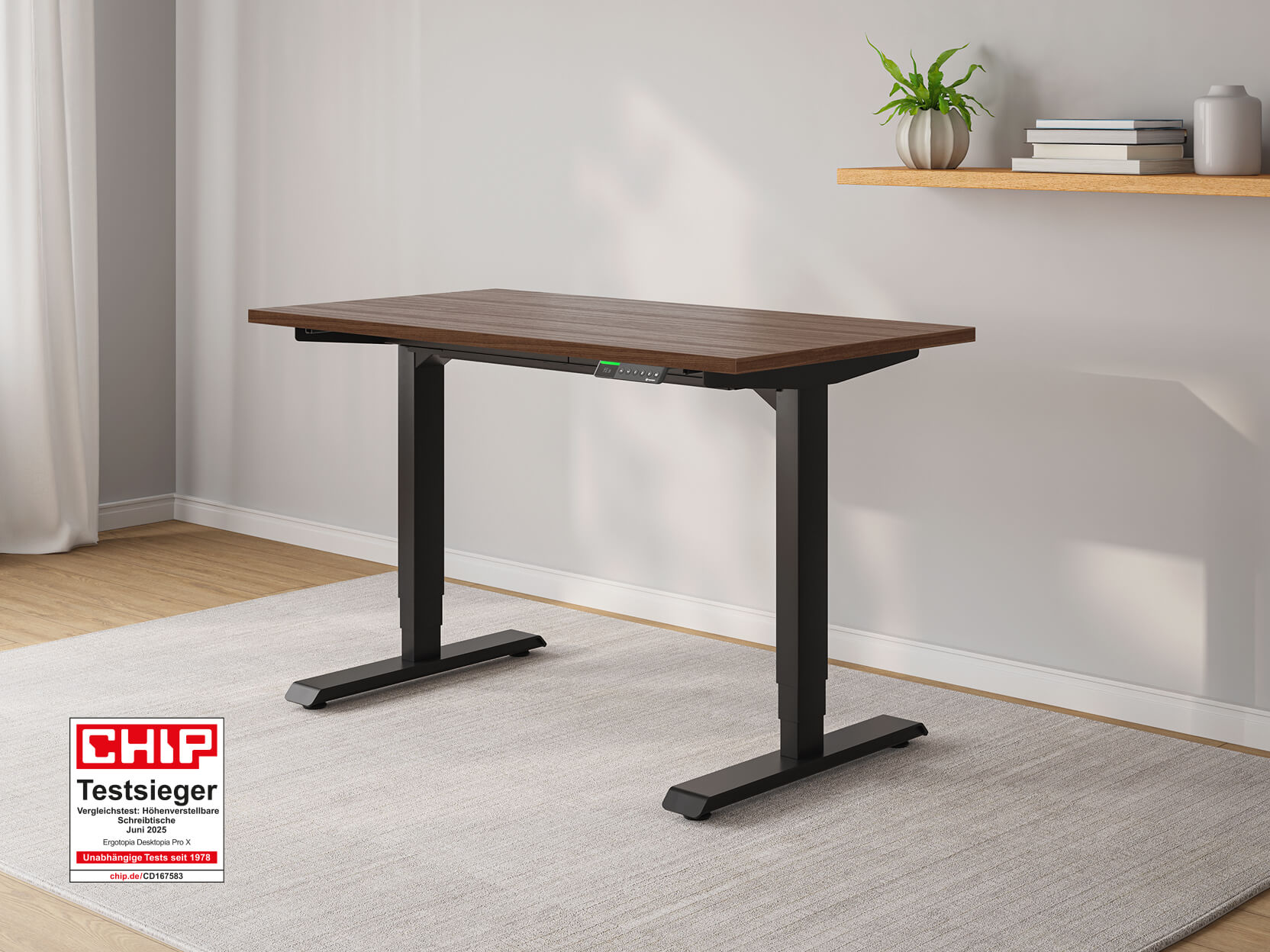 Desktopia Pro X - Elektrisch höhenverstellbarer Schreibtisch mit Memory-Display