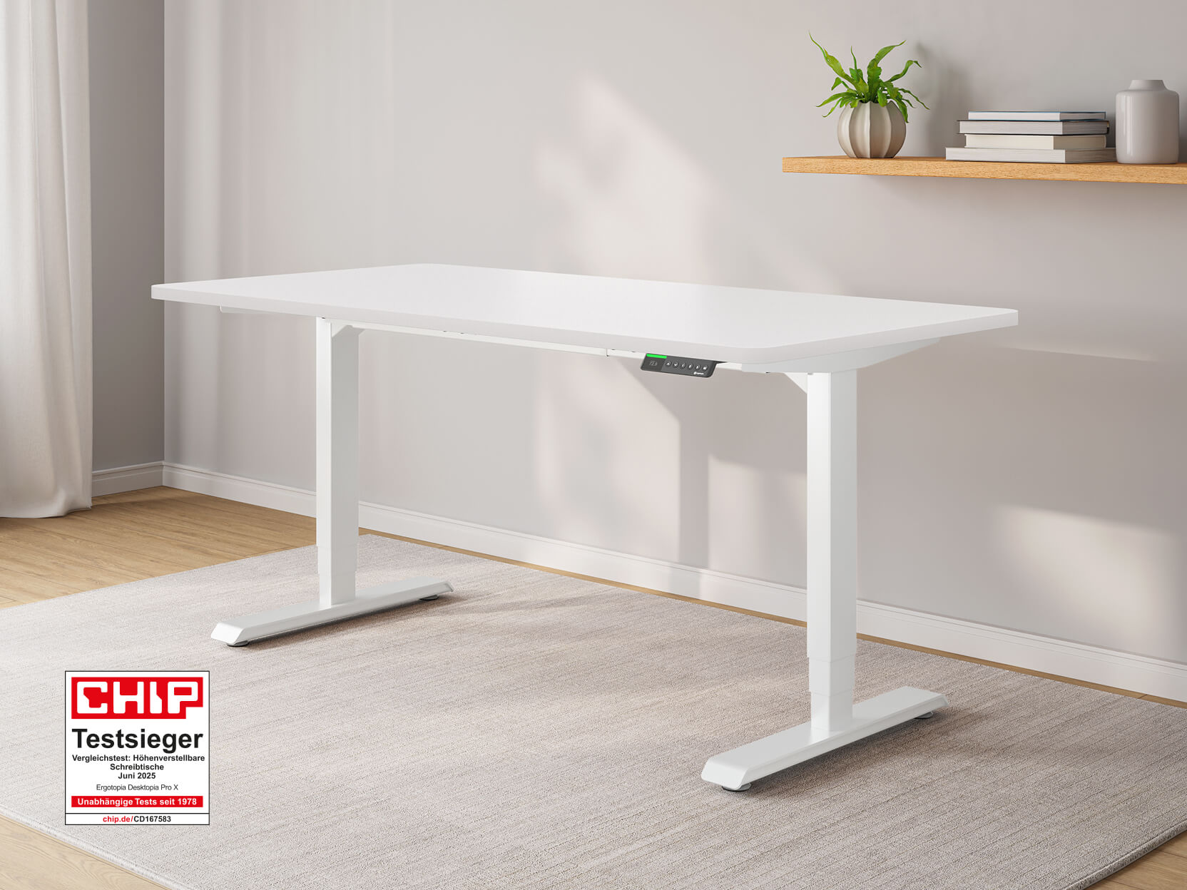 Desktopia Pro X - Elektrisch höhenverstellbarer Schreibtisch mit Memory-Display