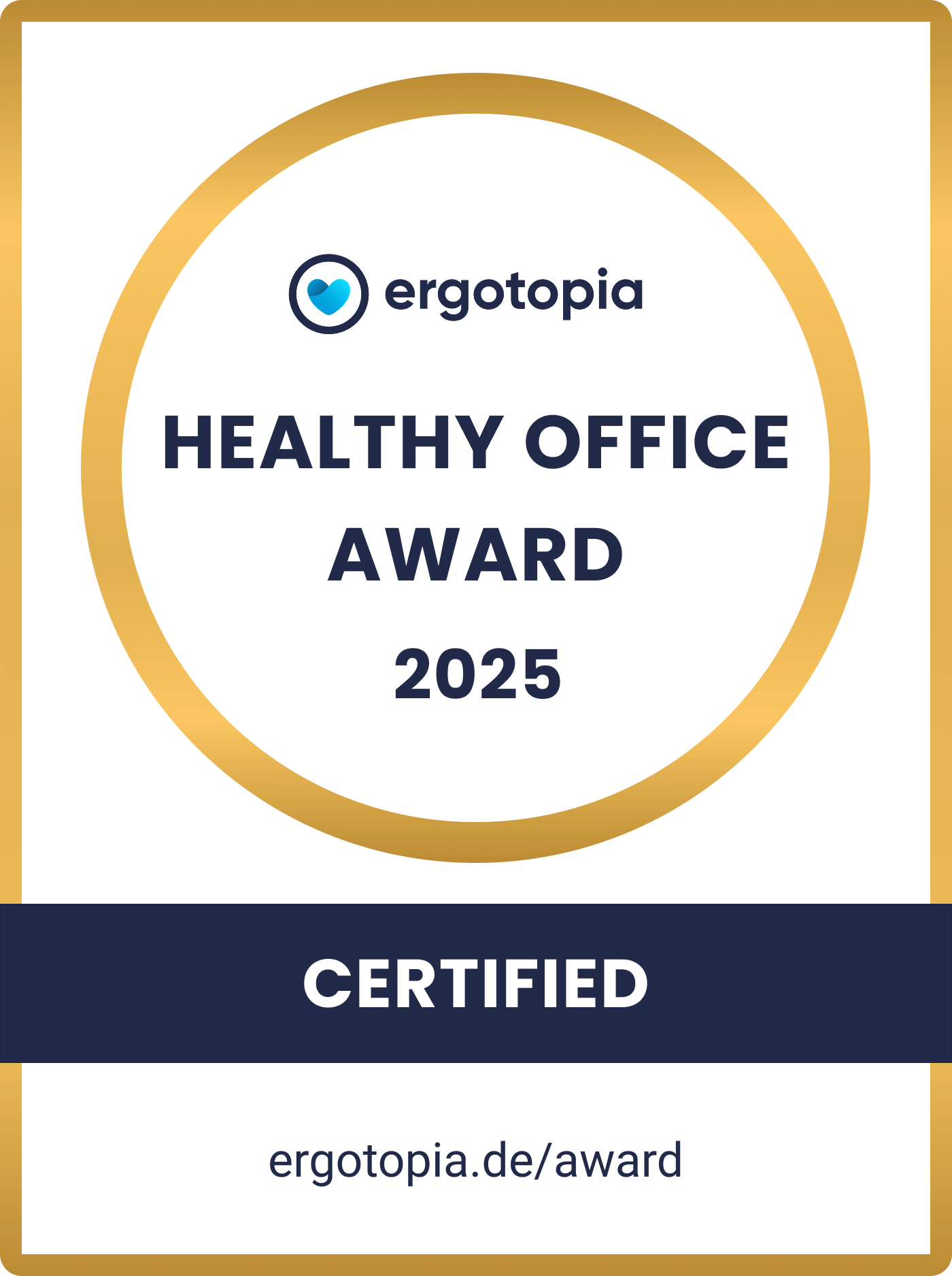 Ergotopia Healthy Office Award 2025 – Certified