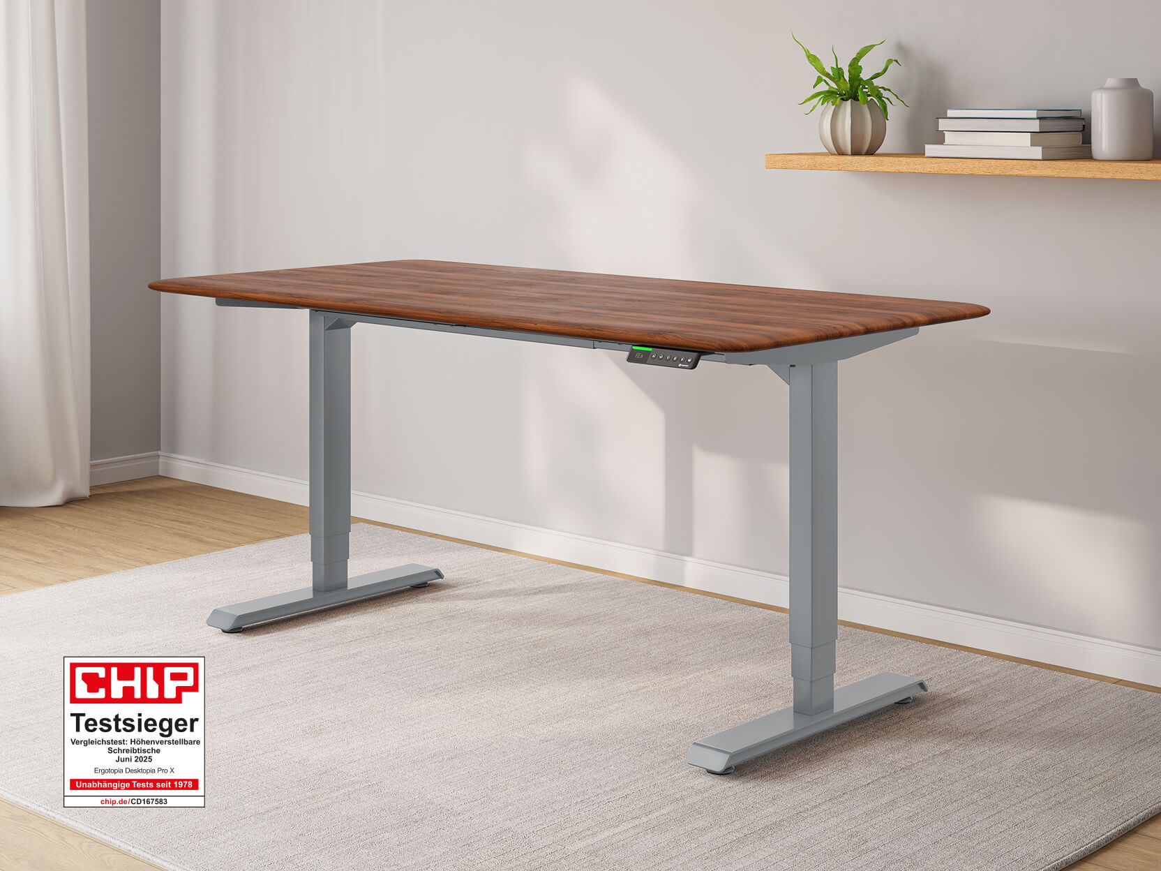 Desktopia Pro X - Elektrisch höhenverstellbarer Schreibtisch mit Memory-Display