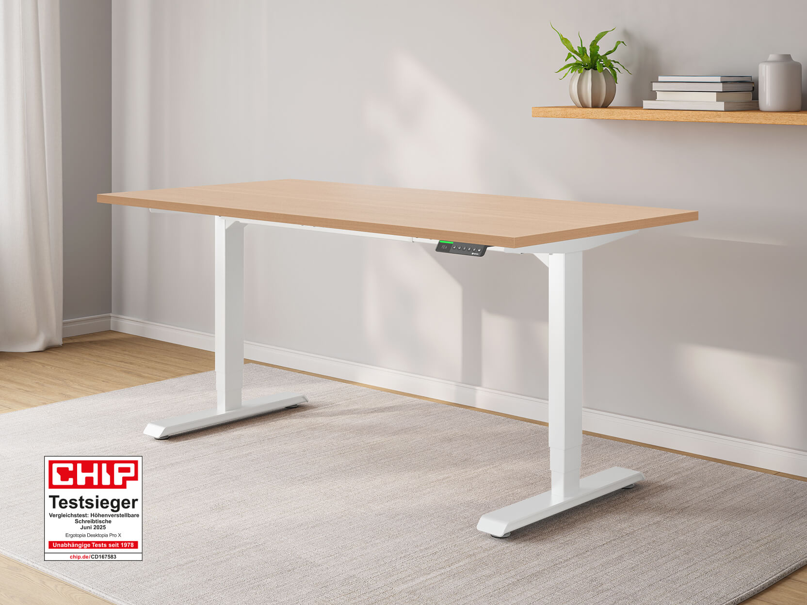 Desktopia Pro X - Elektrisch höhenverstellbarer Schreibtisch mit Memory-Display