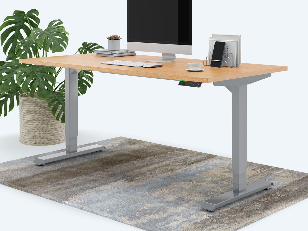 Desktopia Pro X - Elektrisch höhenverstellbarer Schreibtisch / Ergonomischer Tisch mit Memory-Funktion, 7 Jahre Garantie