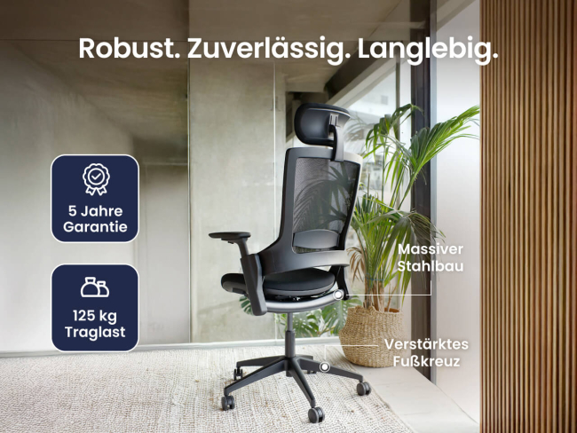 Ergotopia NextBack - Ergonomischer Bürostuhl mit höhenverstellbarer Kopfstütze - 3