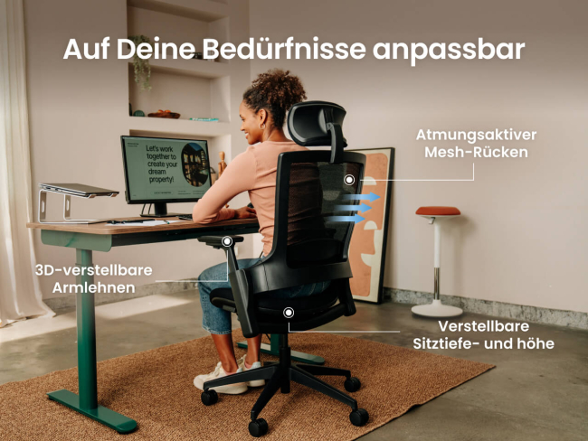 Ergotopia NextBack - Ergonomischer Bürostuhl mit höhenverstellbarer Kopfstütze - 7