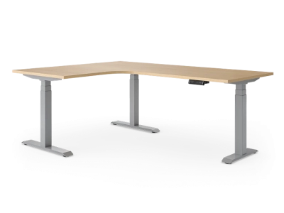 Elektrisch höhenverstellbarer Eckschreibtisch Desktopia Edge in L-Form für maximale Arbeitsfläche im Büro