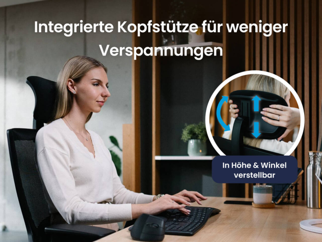 Ergotopia NextBack - Ergonomischer Bürostuhl mit höhenverstellbarer Kopfstütze - 5