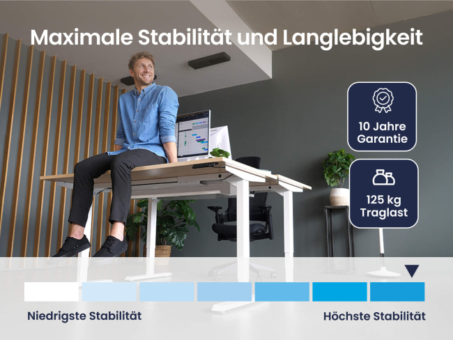 Desktopia Pro X - Elektrisch höhenverstellbarer Schreibtisch mit Memory-Display - 4