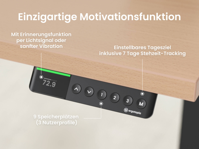 Desktopia Pro X - Elektrisch höhenverstellbarer Schreibtisch mit Memory-Display - 2