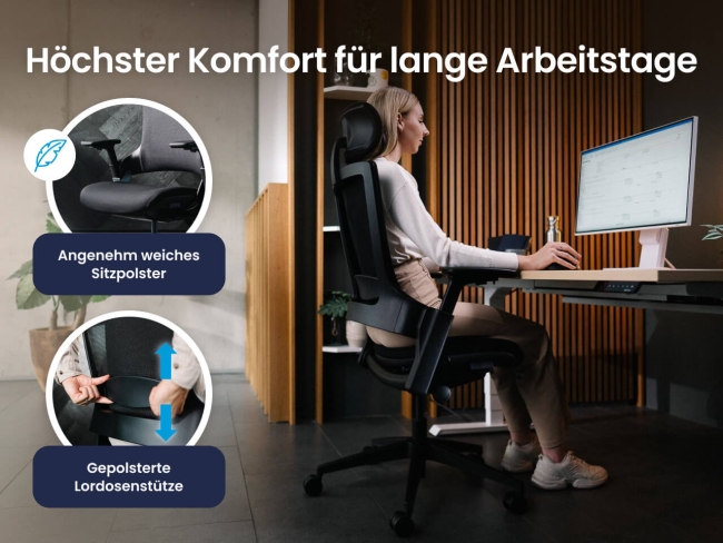 Ergotopia NextBack - Ergonomischer Bürostuhl mit höhenverstellbarer Kopfstütze - 6